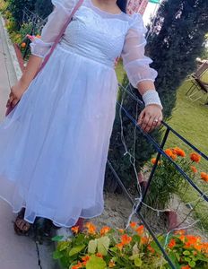 White Tulle Midi Dress - Romantic &amp; Chic