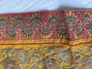 Elegant Yellow Embroidered Saree
