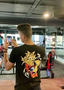 Men Back Print Trending Cotton Tshirt Goku Print L Size