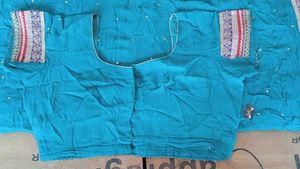 Royal Teal green Saree &amp; Blouse Set