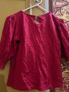 Vibrant Pink 3/4 Sleeve Top