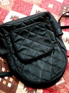 Chic Quilted Black Backpack