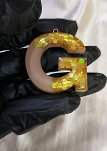 Resin Initial 'G' Keychain
