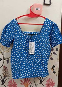 Small Size  Blue Crop Top