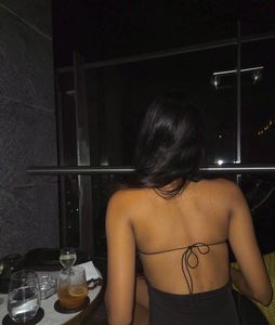 Newme Chic Black Ruched Halter Neck Dress