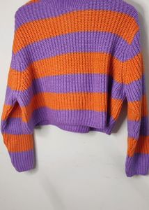 Retro Stripe Cropped Sweater