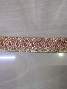 Embroidered Paisley Border Trim
