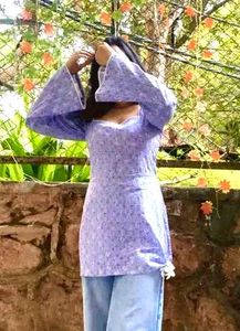 Charming Lavender Floral short Kurtii