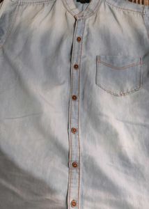 Men's Light Wash Denim Shirt