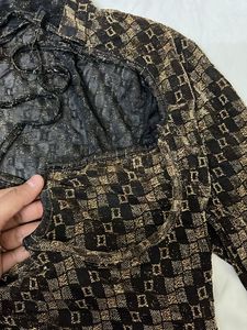Patterned Long Sleeve Top