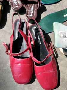 Red Patent Slingback Heels