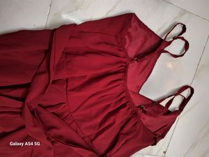 Elegant Red Full-Length One Piece