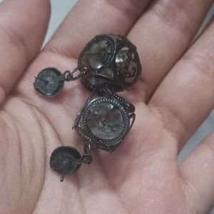 Unique oxidised black Love Earrings