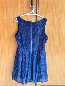 Navy Blue Lace Cocktail Dress And Perfume Combo