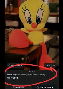 🐥This is a Tweety Bird plush soft toy