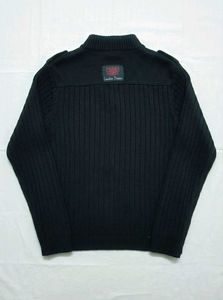 Men's Black Textured Knit Sweater