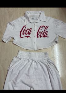 Coca-Cola Cropped Shirt &amp; Shorts Set