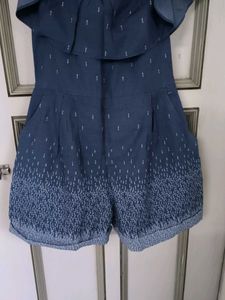 Blue Ruffle Playsuit