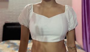 Puff Sleeve Cropped Top