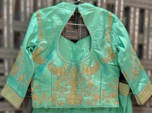 Exquisite Teal &amp; Peach Lehenga Set