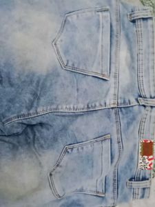 Light Wash Jeans with Side Stripe
