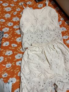 White Embroidered Co-ord Set