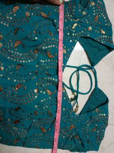 Wedding Wear Rama Green Padded Blouse -30/32"