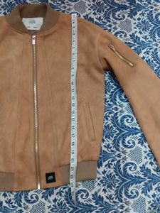 Men's Tan Suede Bomber Jacket