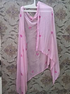 Pink Embroidered Dupatta
