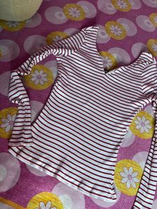 Striped V-Neck Top
