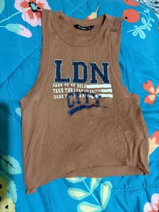 Brown "LDN City" Graphic Tank Top