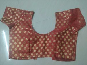 Red Blouse with Golden Polka Dots