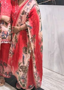 Elegant red Kurta Set with Dupatta