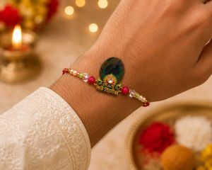 Designer Rakhi with Peacock Motif