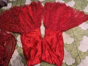 Red sharara set