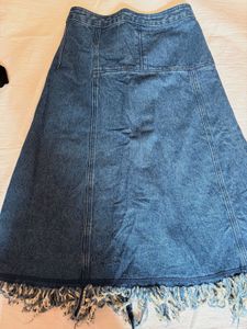 midi denim skirt