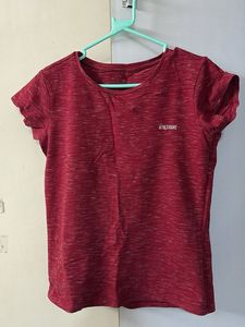 Athleisure Marled Red T-Shirt