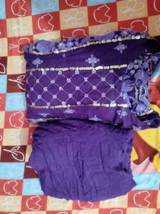 Brinjal colour kurta set