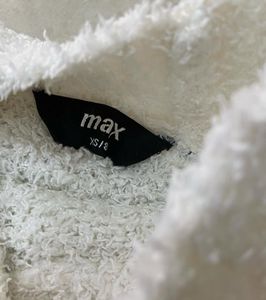 MAX Fluffy White Turtleneck Sweater