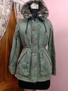 💚Olive Green Fur Hooded Jacket💚