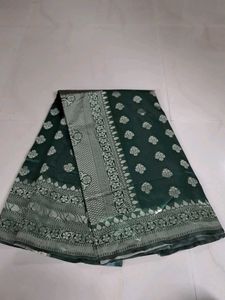 Elegant Dark Green Silk Saree