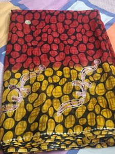 Vibrant Printed Saree with Embellishments