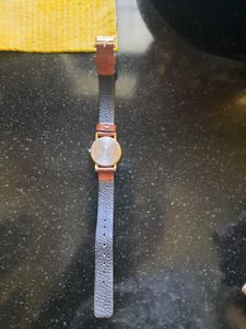 🍒575 2DAY-Sonata Ladies watch Brown Leather Stra
