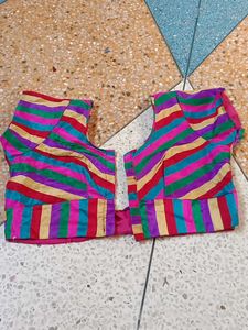Vibrant Striped Ethnic Blouse