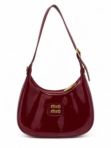 Burgundy Patent Leather Designer  Shoulder Bag