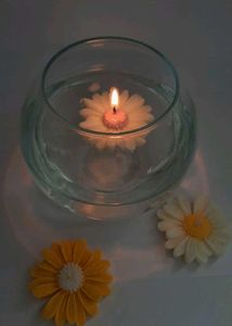 set 6 Handmade daisy flower candle -