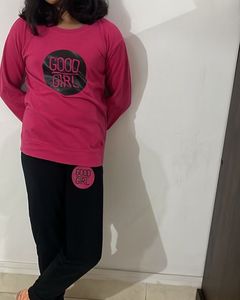 Good Girl Graphic  sweatshirt with pajama
