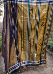 Elegant Gold &amp; Blue Saree