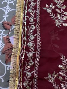 Elegant Maroon Embellished Dress