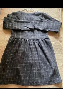 Winter Korean Gray Plaid Mini  Dress